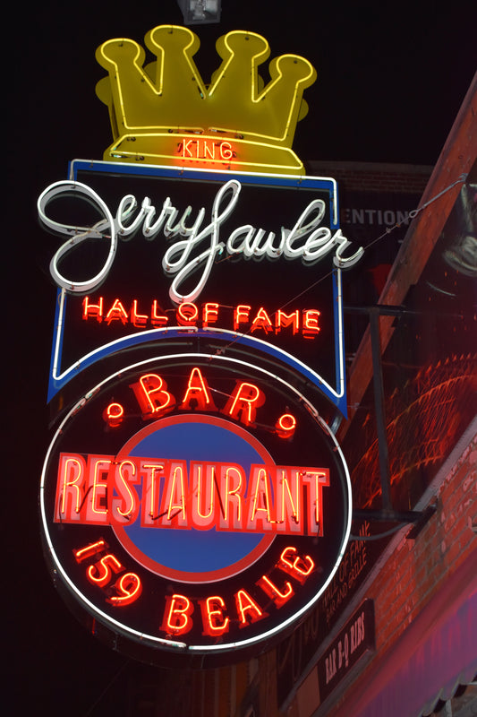 Jerry “The King” Lawler, Vintage Neon Sign, Memphis, USA