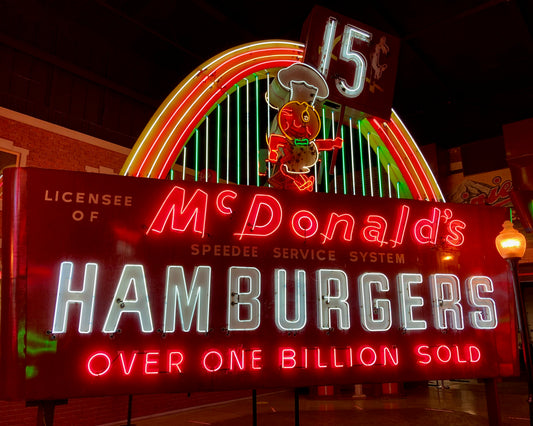 McDonald Hamburgers, Vintage Neon Sign, Cleveland, USA