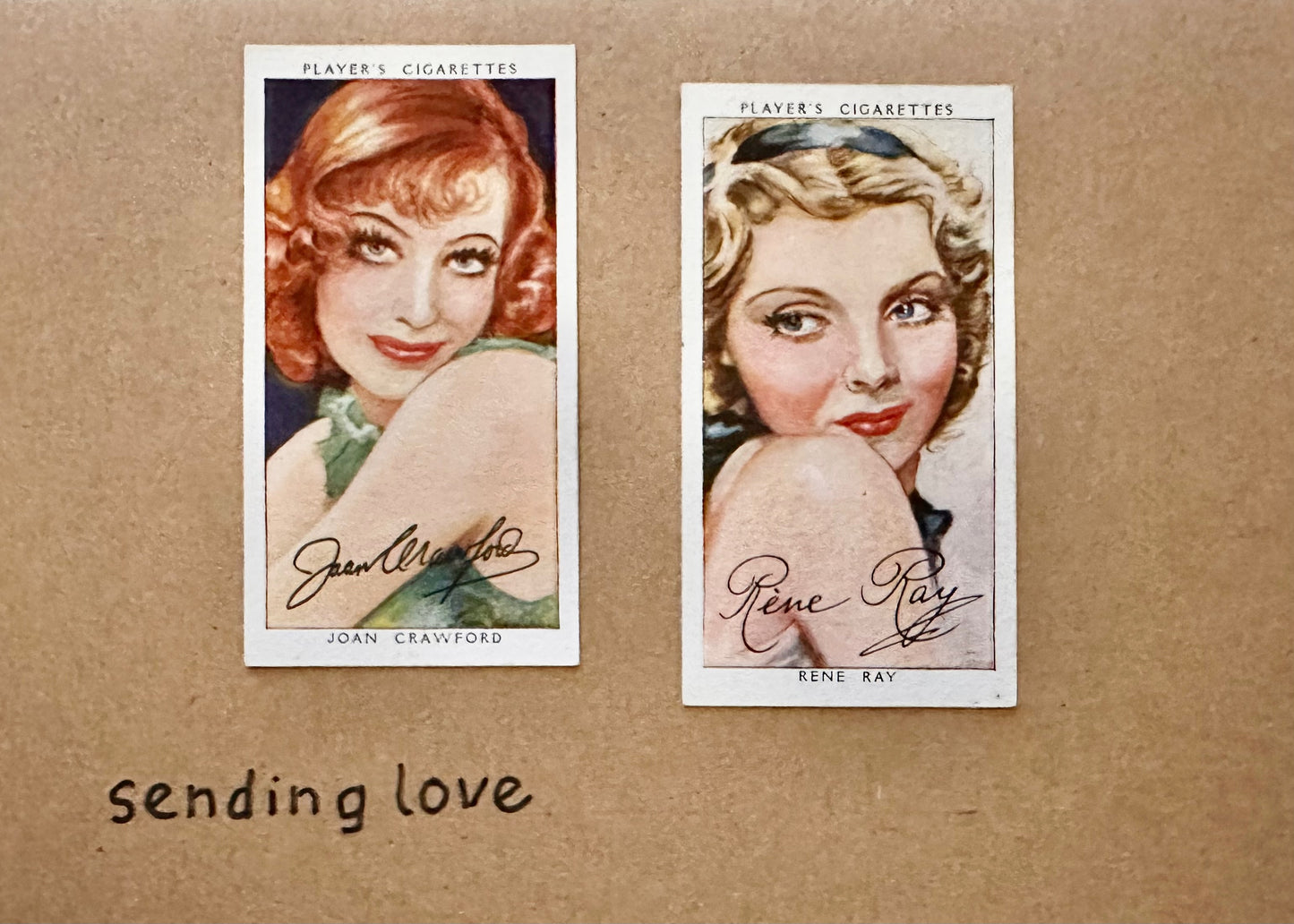 Handmade "Vintage Cigarette Card" Greeting Cards (Actors)