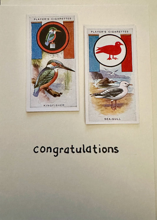 Handmade "Vintage Cigarette Card" Greeting Cards (Wildlife)