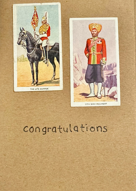 Handmade "Vintage Cigarette Card" Greeting Cards (Royalty + Military)